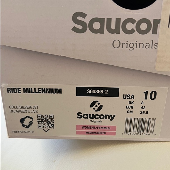 Saucony x J Crew Ride Millennium Women's Metallic Gold & Silver Sneakers, Sz 10 - Picture 11 of 12